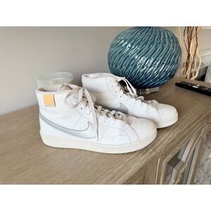 Nike Court‎ Royale 2 Mid Sneakers Women's White Silver Size 8.5